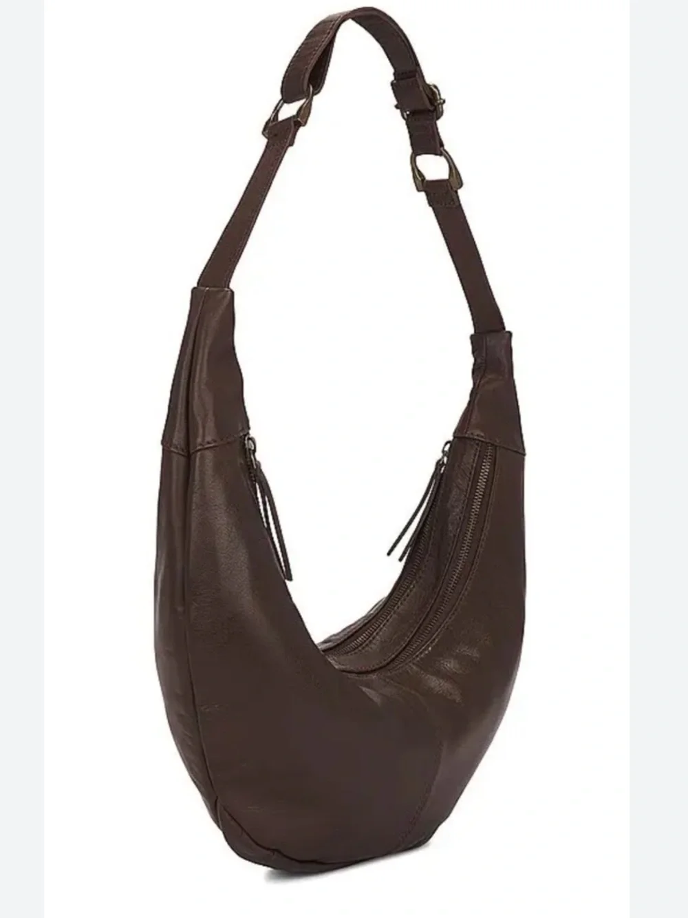 Free People Idle Hands Sling bag,Leather Crossbody Espresso Brown Adjustable New - Picture 2 of 15